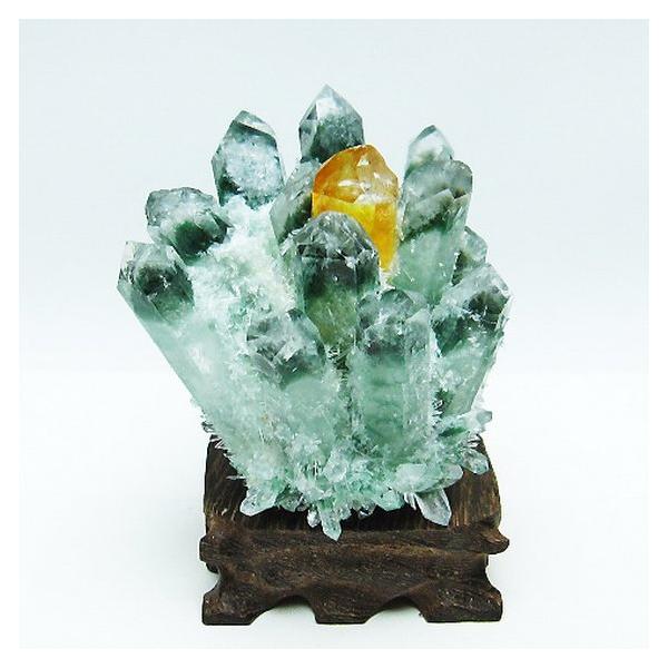 パワーストーン 天然石 緑水晶 グリーンクォーツ クラスター t802-5444