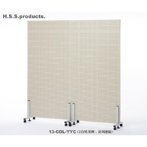●仕様  【HSS-P】簡単・連結展示板　有孔×有孔（両面有孔ボード）☆移動式キャスタータイプ☆有孔用フック付属。※写真は有孔ボードタイプを追加購入頂き２台で連結展示した使用例です。サイズ：幅９００×高さ１８８０×奥行４０６パネルサイズ：９...
