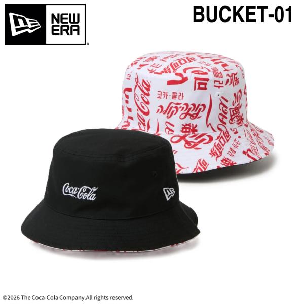 2026FW NEW ERA バケット01 リバーシブル Coca-Cola コカ・コーラ ブラック コカ・コーラ コラボ コカコーラ コーラ Coca Cola 飲料水 ニューエラ バケット