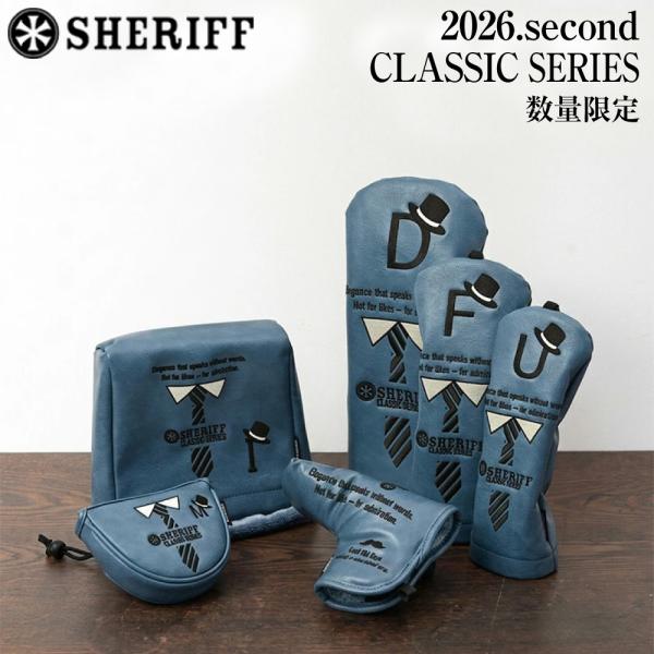 数量限定 2026 2nd SHERIFF シェリフゴルフ ヘッドカバー ターコイズ SFC-020 クラシックシリーズ ドライバー フェアウェイ ユーティリティ アイアン パター