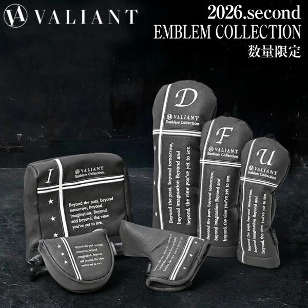 数量限定 2026 2nd VALIANT バリアントゴルフ ヘッドカバー グレー ホワイト VAE-006 エンブレムコレクション ドライバー フェアウェイ ユーティリティ アイアン