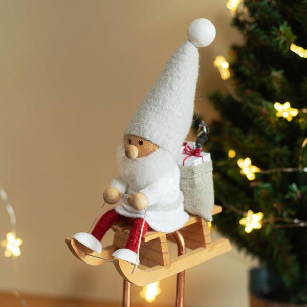 NORDIKA nisse ノルディカ ニッセ そりに乗るサンタ サンタ サンタクロース クリスマス オブジェ 飾り 木製 北欧 雑貨 置物 プレゼント ギフト NRD120646