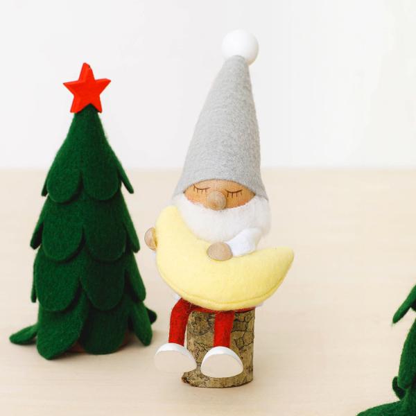 NORDIKA nisse ノルディカ ニッセ 人形 お座りねんねサンタ（月） サンタ サンタクロース クリスマス オブジェ 北欧 木製 置物 プレゼント ギフト NRD120724