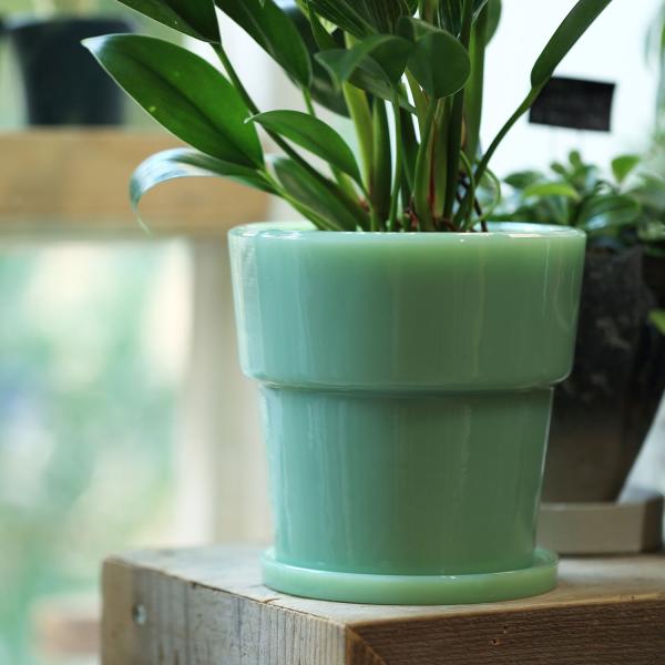 鉢 4号 ideaco Milk Glass Planter Pot 4 イデアコ ミルクガラス