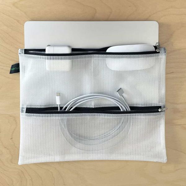 【おまとめ割り】 【はまち】 バックプリント ジップアップ 全3点 ポーチ ジップバッグ Zip Bag Multi-Comp A6 マルチコンパートメント