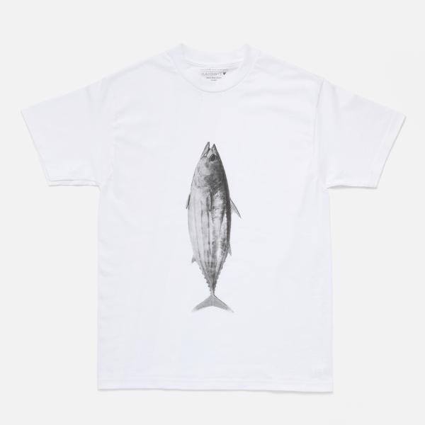 PAPERSKY ペーパースカイ KATSUO T カツオTシャツ メンズ レディース 半袖 魚 鰹 かつお カツオ 綿100% 白