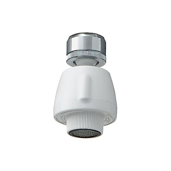 SANEIサンエイ キッチンシャワー 節水35% 首ふり360度回転式 ストレート・シャワ切替式 アダプター付 PM254 ホワイト