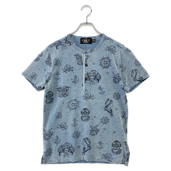 RRL ダブルアールエル ヘンリーネック チェック Tシャツ 袖リブ RRL ダブルアールエル ヘンリーネック チェック Tシャツ 袖リブ