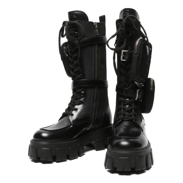 【最安値】PRADA モノリス　ポーチ付きブーツ　サイズ36 プラダ モノリス ロングブーツ ポーチ付き レディース SIZE 36