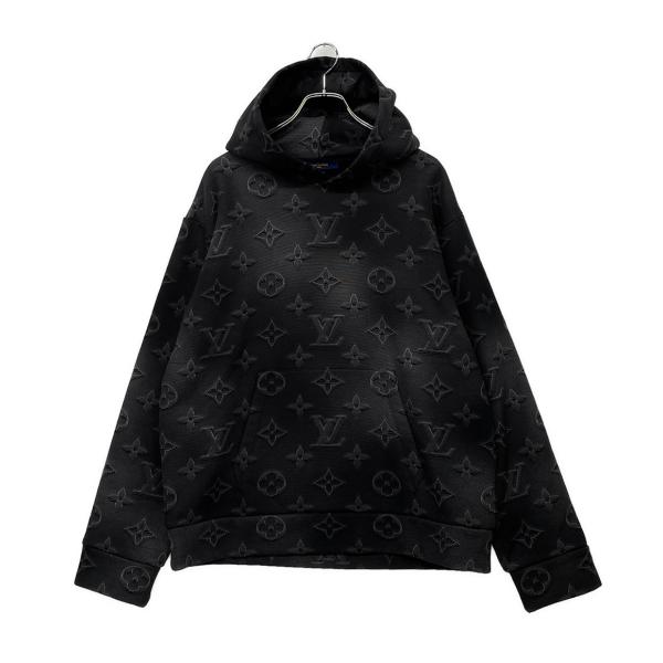 ルイヴィトン 3Dモノグラムパーカー スウェット ブラック 21AW メンズ