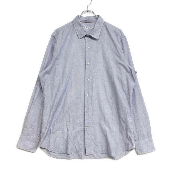 美品／ロロピアーナ Loro Piana リネン コットン 長袖シャツ ピンク系 ロロピアーナ 長袖コットンシャツ mab1852 メンズ SIZE XL loro piana