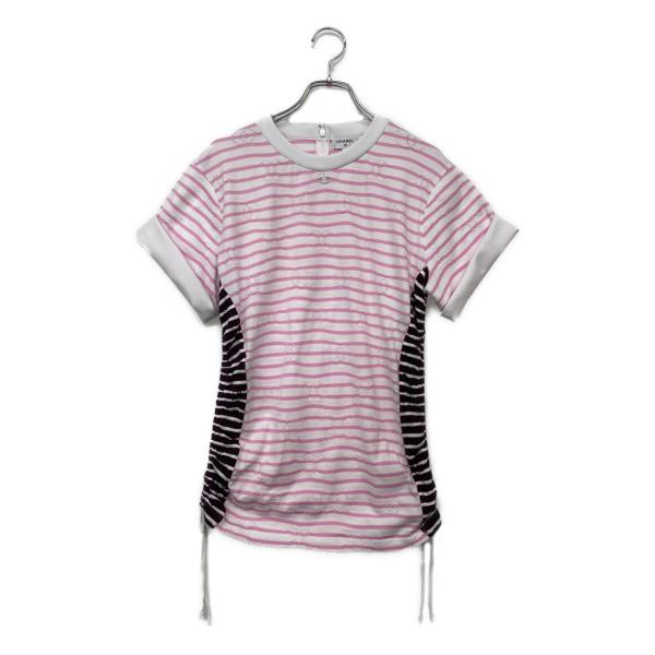 シャネル 半袖Tシャツ ココマーク ピンク ボーダー 24年