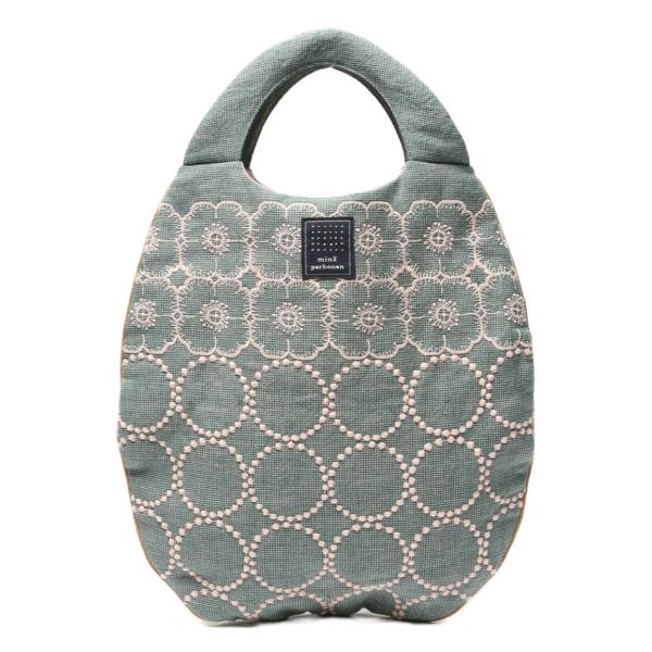 美品 ミナペルホネン ハンドバッグ エッグバッグ tambourine×anemone