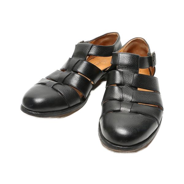 【中古品】F.lli Giacometti グルカサンダル ブラック フラテッリジャコメッティ グルカサンダル ブラック メンズ SIZE 43 F