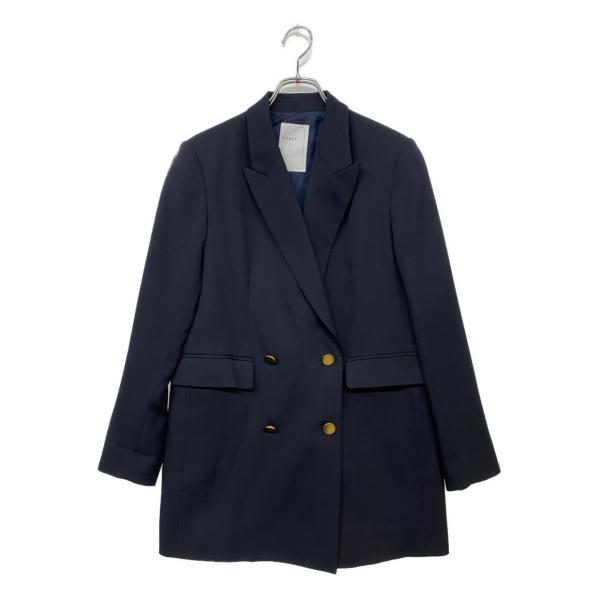 【未使用級】 ノーブル 紺ブレ 金ボタン ブレザー ダブル 近年モデル 36 ノーブル テーラードジャケット 紺ブレ ダブル 金釦 GY70 レディース