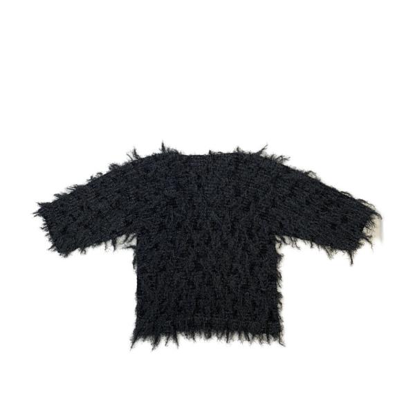 希少　イッセイミヤケ　ISSEY MIYAKE　シャギーニットトップス　黒　M 希少 イッセイミヤケ ISSEY MIYAKE シャギーニットトップス 黒 M 希少