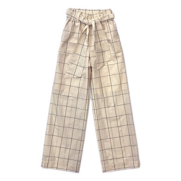 <未使用品>HYKE ベージュ ワイドパンツ サイズ1 未使用品>HYKE ベージュ ワイドパンツ サイズ1 SHEER WIDE PANTS