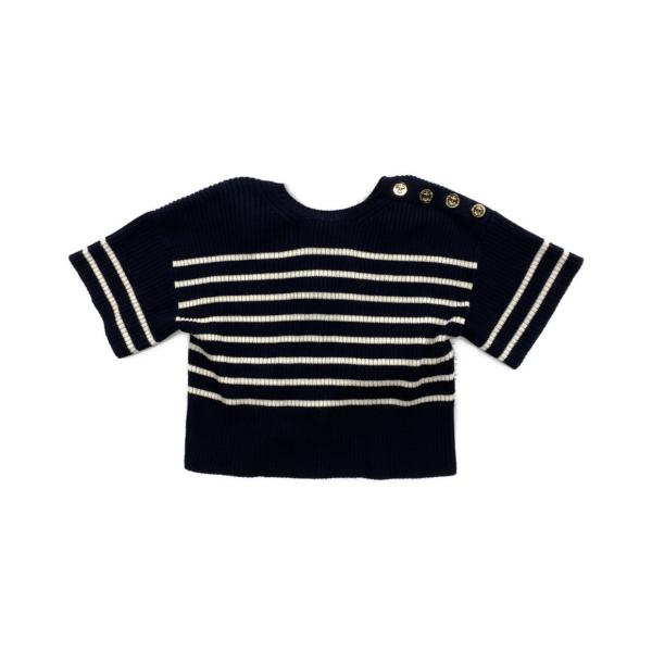 Chirstian Dior ディオール 半袖ポロニット ネイビー36サイズ Chirstian Dior ディオール 半袖ポロニット ネイビー36サイズ DIOR | T