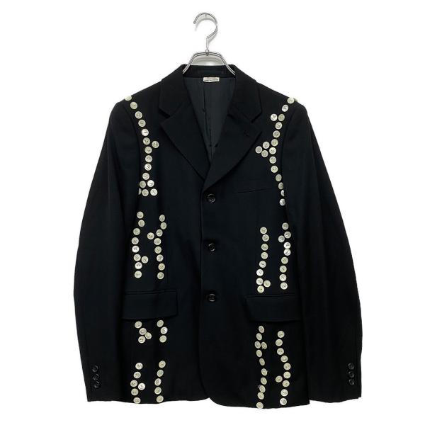 24aw コムデギャルソンオムプリュス　ボタンジャケット コムデギャルソンオムプリュス ボタンギャバジャケット シングル