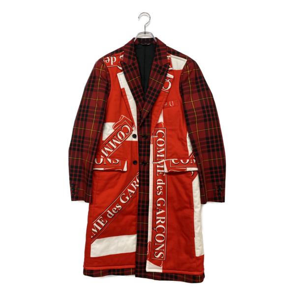 美品 コムデギャルソンオムプリュス レイヤードチェックコート 20AW PF