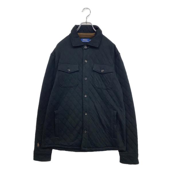 美品 ラルフローレン シャツジャケット キルティング ブラック メンズ