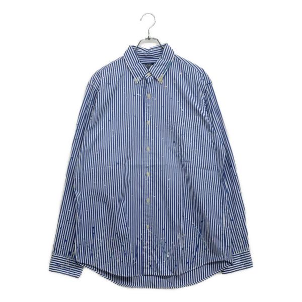 美品 ポロ・ラルフローレン 長袖シャツ ペイント ストライプ ポプリン