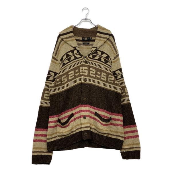 ダブルアールエル カーディガン ショールカラー HNAD KNIT SILK混 90s