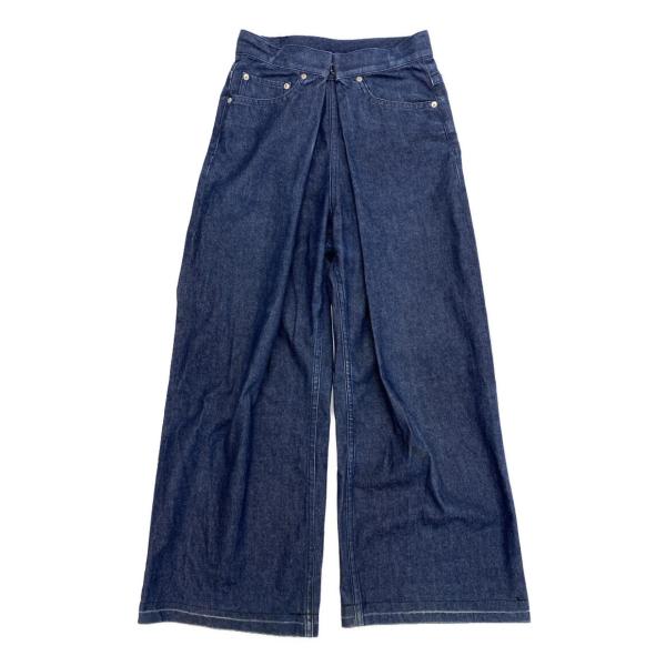 ジョンローレンスサリバン　ウォッシュドデニムワイドパンツ　タック　ブラック　6 JOHNLAWRENCESULLIVAN - 【残りわずか】Washed Denim Wide Pants