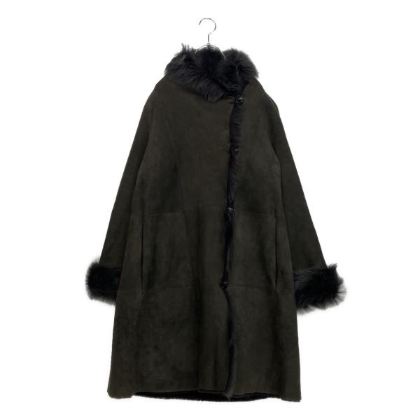 極美品 メリオン リアルムートン コート ファー ロング ラムスキン 115 メリオン リアルファームートンコート レディース SIZE 11 MERION 中古