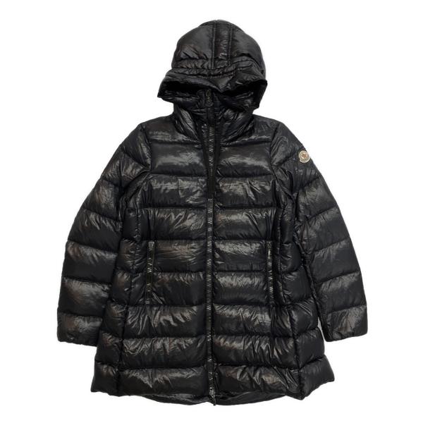 良品 MONCLER SUYEN ダウン アウター コート ロゴ ロング 黒 2 モンクレール MONCLER Suyen Long Parka Coat （Black） -デザイナーズ