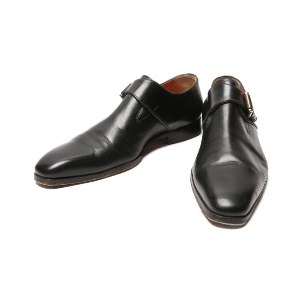 【新品】Santoni サントーニ　ストレートチップ　シングルモンク　黒 新品】Santoni サントーニ ストレートチップ シングルモンク 黒