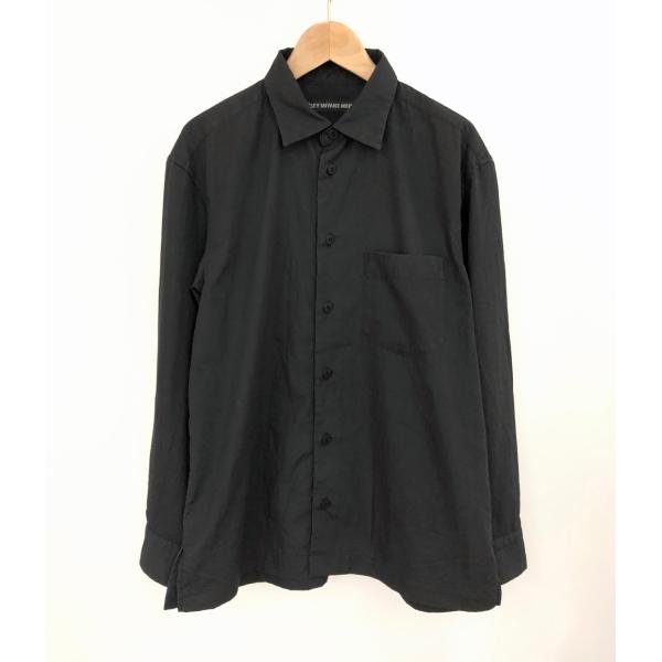 イッセイミヤケ メン シワ加工シャツ 長袖シャツ ブラック 18SS イッセイミヤケ メン シワ加工シャツ 長袖シャツ ブラック 18SS