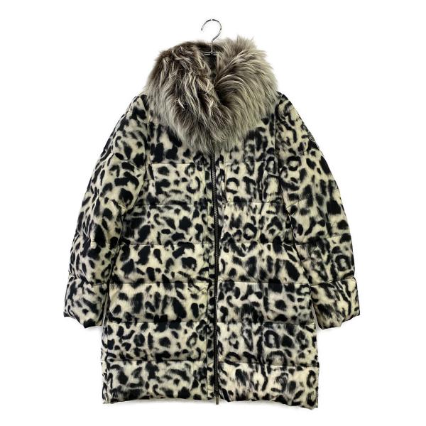 モンクレールガムルージュ ファーダウンコート レオパード柄