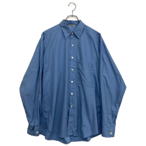 オーラリー 長袖シャツ WASHED FINX TWILL BIG SHIRT 24AW