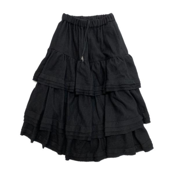 24ss 新品 ノワール ケイニノミヤ ギャルソン フリル イージー スカート ノワールケイニノミヤ スカート ウールフリル段々スカート 24AW