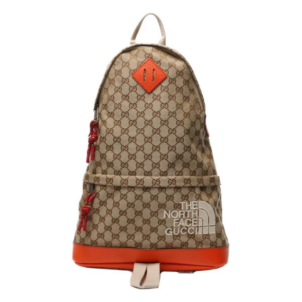 グッチノースフェイス 650288 レザー GGキャンバス バックパック グッチ ザ・ノースフェイス GGキャンバス リュック 650288・520981