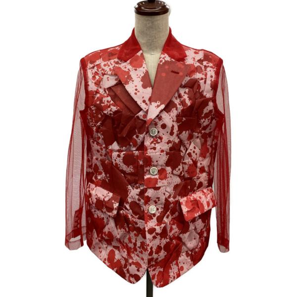 美品 コムデギャルソン レースレイヤードペンキジャケット 25SS GO