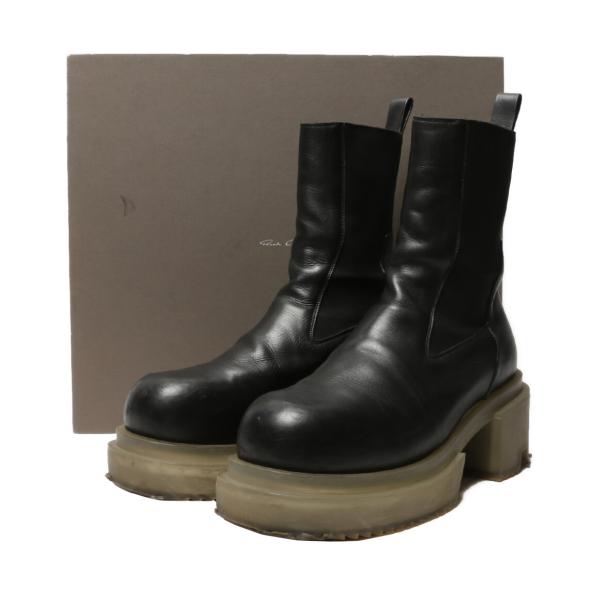 靴 rick owens beatle bogun 43 Rick Owens: Black Temple Beatle Bogun Chelsea Boots | SSENSE