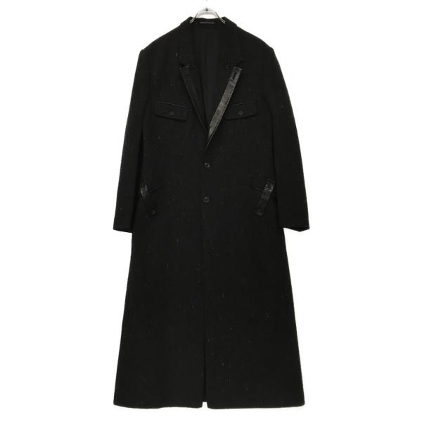 ヨウジヤマモトプールオム コート レザー切替・衿釦止めJ LOOK15 24AW