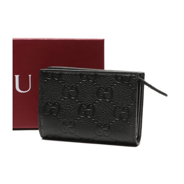 GUCCI（グッチ） 美品 二つ折り財布 GGエンブレム ブラック メンズ
