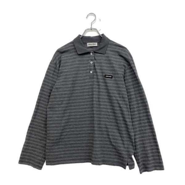 ミュウ 長袖ポロシャツ ボーダー BOX LOGO POLO 24SS メンズ SIZE M