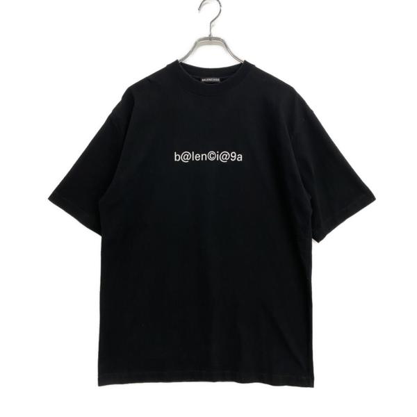 BALENCIAGA ロゴ総柄Tシャツ XSサイズ ブラック BALENCIAGA（バレンシアガ） 美品□BALENCIAGA 20SS 620941 コットン