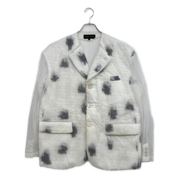 希少 コムデギャルソン レイヤード アシンメトリージャケット COMME des GARCONS（コムデギャルソン） ベロア切替アシンメトリー斜行