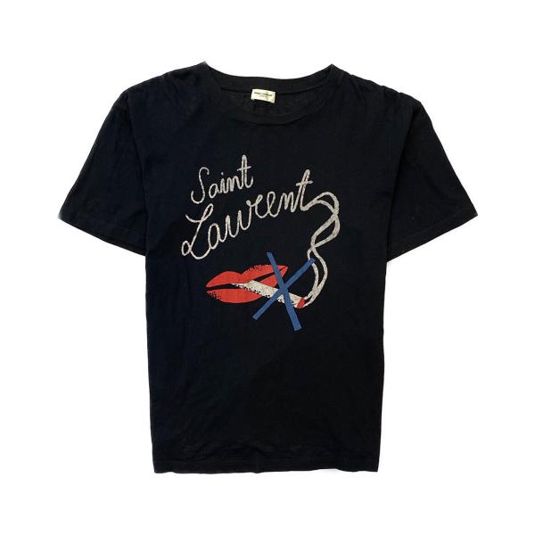 最終値下げ！サンローラン スモーキングリップTシャツ サンローラン 半袖Tシャツ Smoking Lips Tee ブラック 17aw
