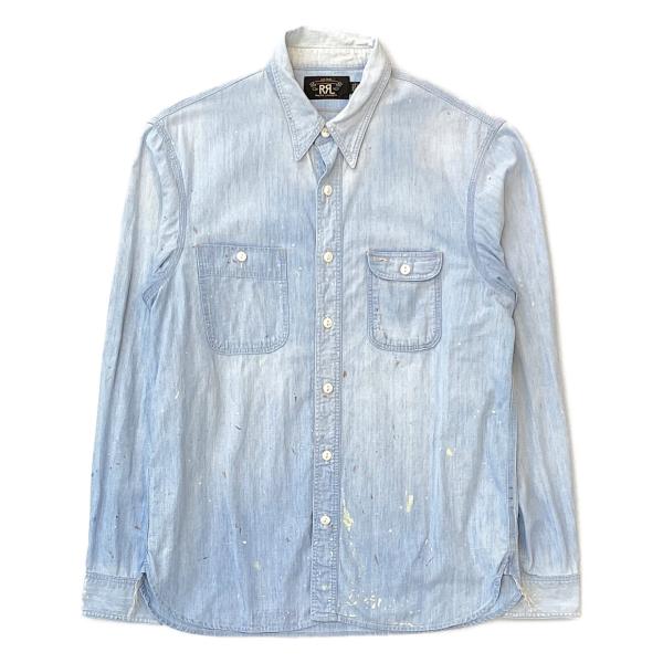 RRL ダブルアールエル 長袖シャツ シャンブレーワークシャツ ペイント加工 hugall_870118782