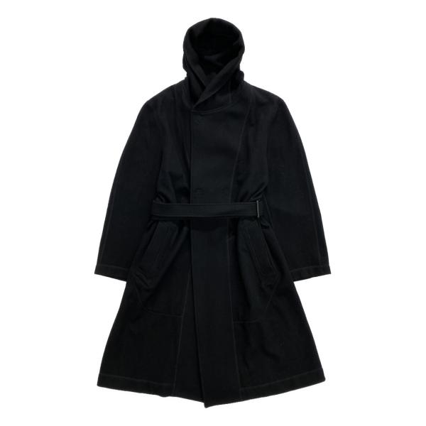 レギュレーション ヨウジヤマモト メン 19AW フーデッド ベルト付き コート レギュレーション ヨウジヤマモト スナップボタンフードコート
