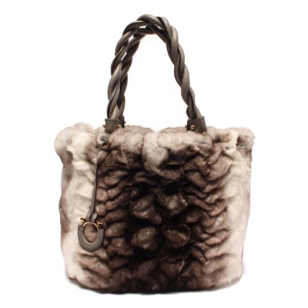 サルバトーレフェラガモ ハンドバッグ ファーバッグ ガンチーニ