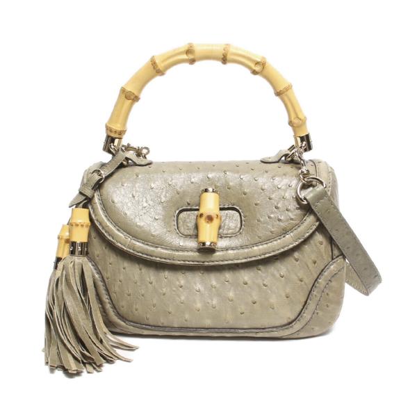 GUCCI ジャッキー オーストリッチレザー ハンドバッグ グッチ ジャッキー〕オーストリッチ ショルダーバッグ