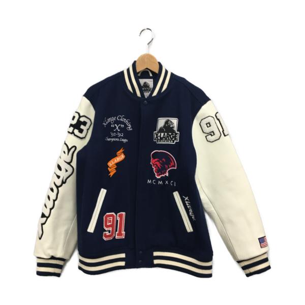 エクストララージ スタジャン VARSITY JACKET 裏地キルティング メンズ