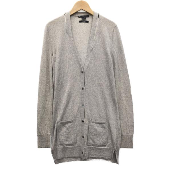 古着 ARMANI EXCHANGE アルマーニエクスチェンジ 長袖 カーディガン S/P グレー ニット レディース ARMANI EXCHANGE - 古着 ARMANI EXCHANGE アルマーニエクスチェンジ